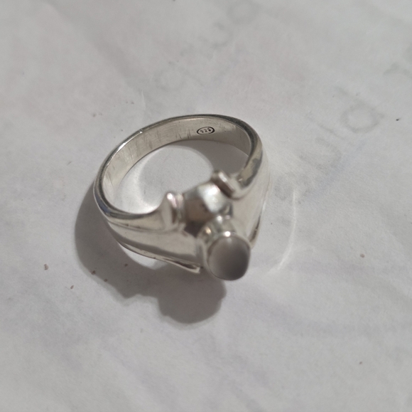 Vintage 925 Cats Eye Moonstone Solitaire Ring with Moonstone Size 8 - Picture 2 of 14